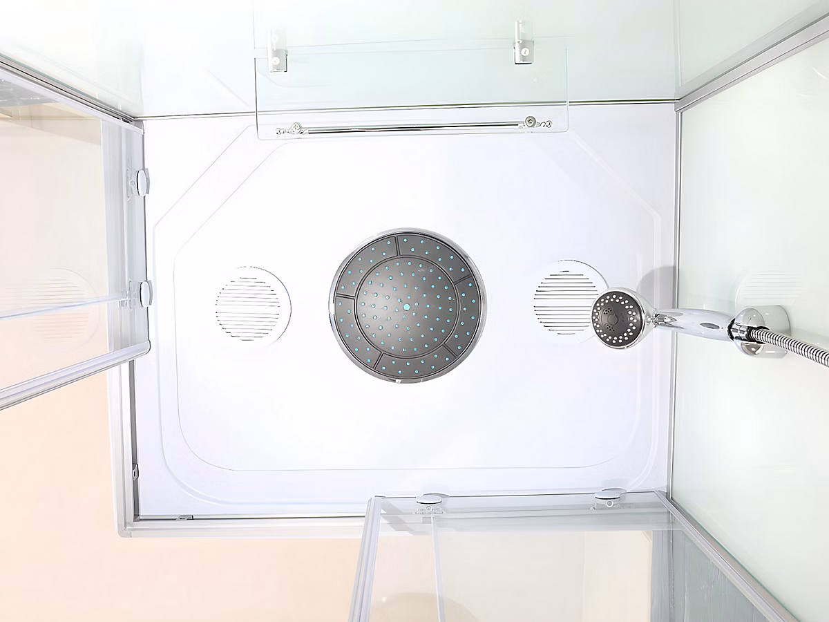 Cabine de douche hydromassante TYRAL – 6 zones de jets de massage, L90 x l 70 x H212 cm, pluie tropicale et douchette