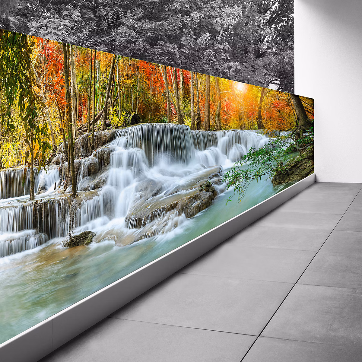 Brise vue Trompe l'oeil – 90 × 225 cm, Cascades 3617689696805