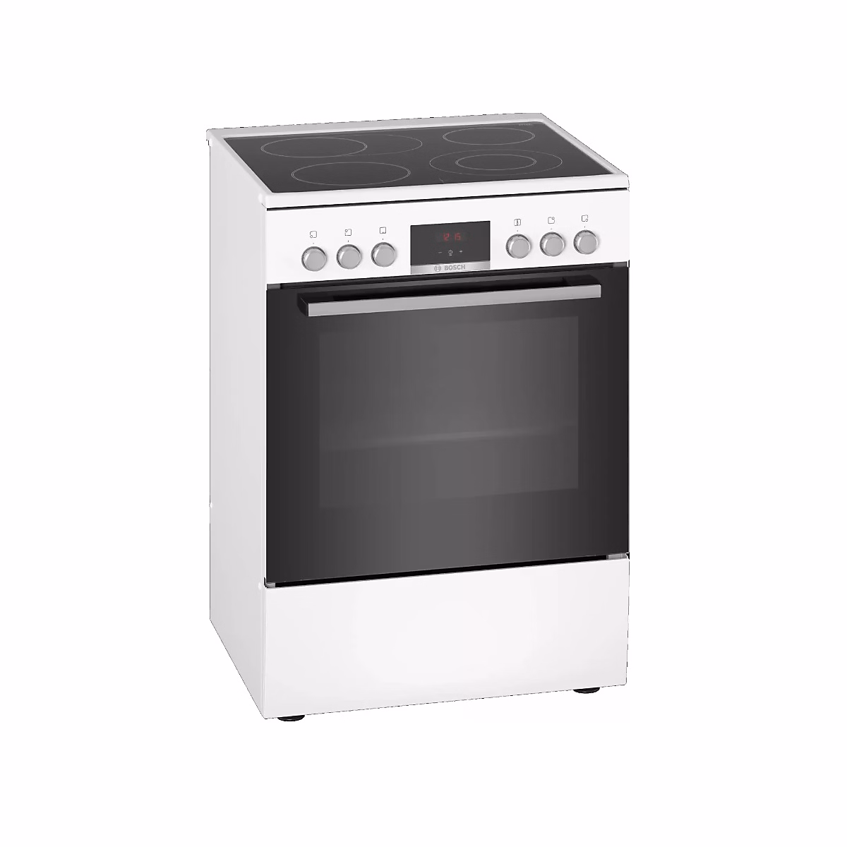 Cuisinière vitrocéramique a 66l 4 feux blanc Bosch HKR39C220 | Cuisinière