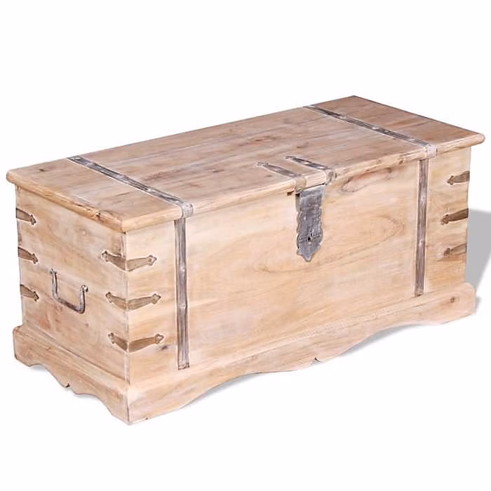Coffre de rangement – vidaXL, Bois d'Acacia, Finition blanche, Design contemporain, Espace de rangement