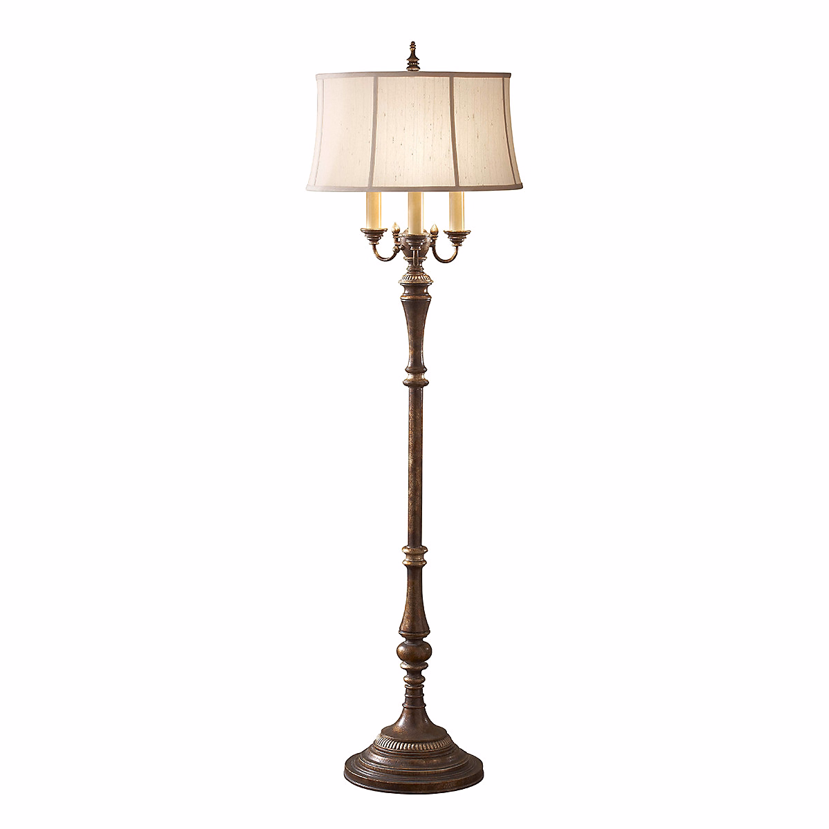 Elstead Gibson – Lampadaire à 4 ampoules, brun antique, E27