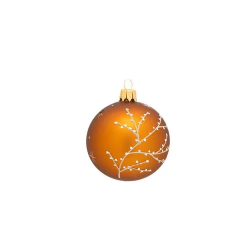 Extérieur fonctionnel:Boule décorative coloris orange en verre tradi - Ø 7 cm