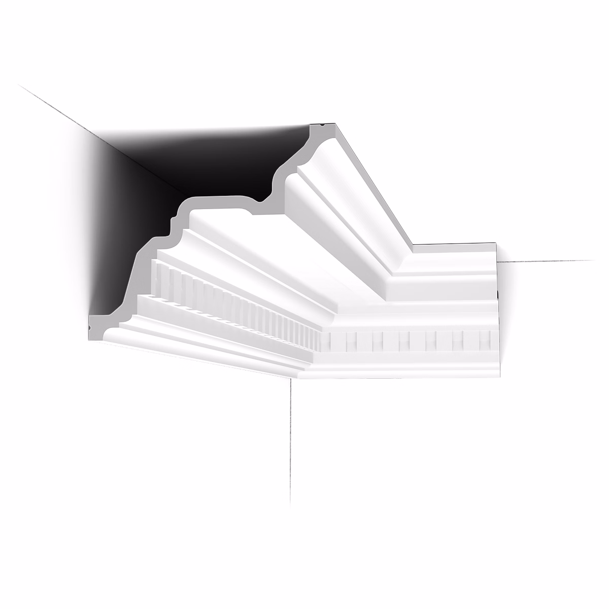 C422 Corniche plafond polyuréthane Orac Decor Luxxus – 17x19, 5 × 200cm (h x p x L) moulure décorative A l'unité