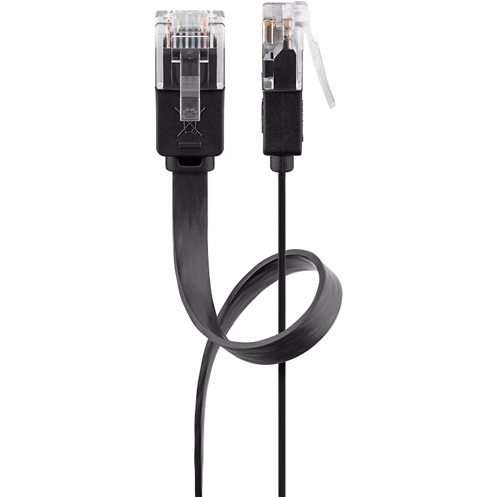 Câble RJ45 Cat6 5m non Blindé plat Noir GOOBAY – Réf. FDFIBNOSP1632861207