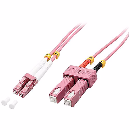 Câble de raccordement fibre optique LINDY LC vers SC OM4 3 | 00 m – rose