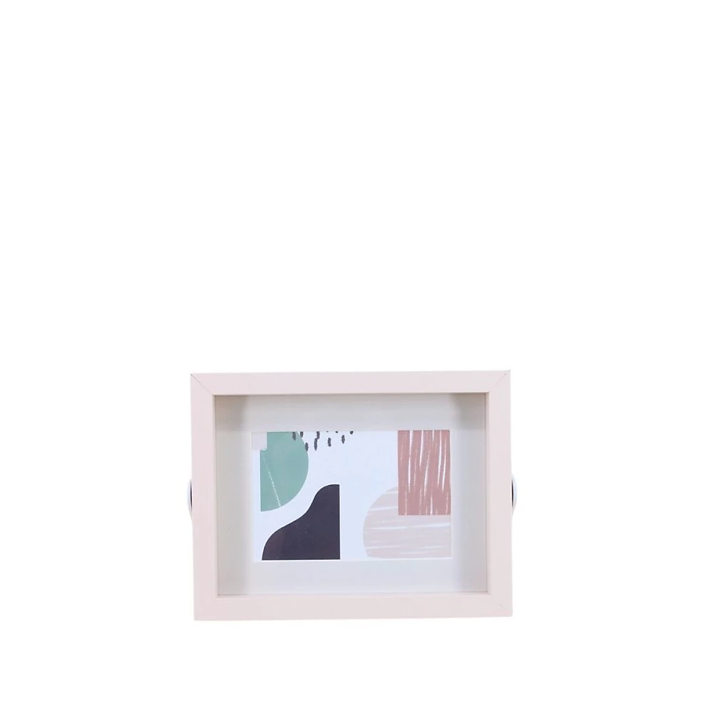 Cadre photo en bois pied métal blanc 10 × 15cm