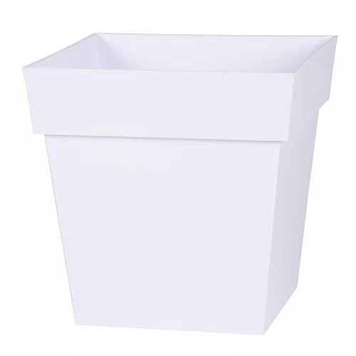 Idéal au jardin:Pot carre Toscane Blanc L32 x l32 x H32