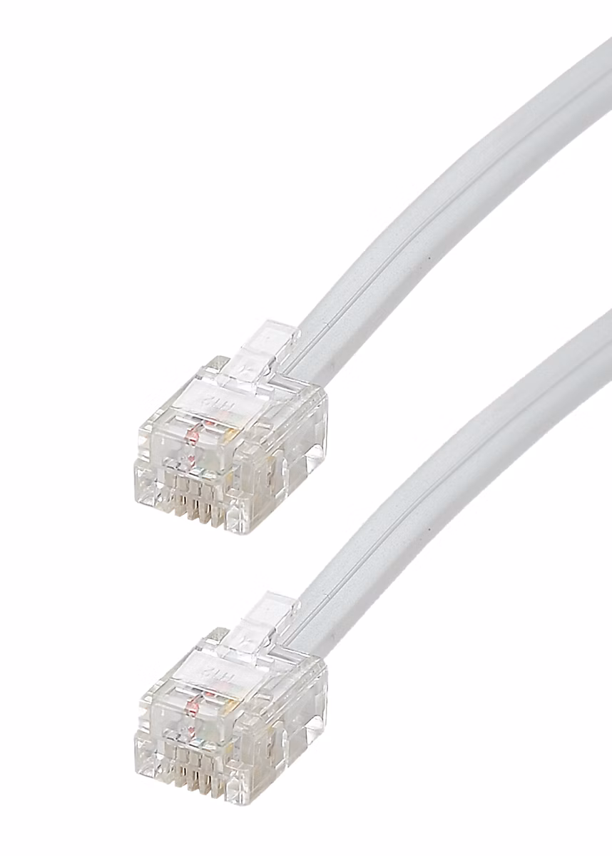 Cordon RJ11 mâle / RJ11 mâle – blanc 5 m, Erard