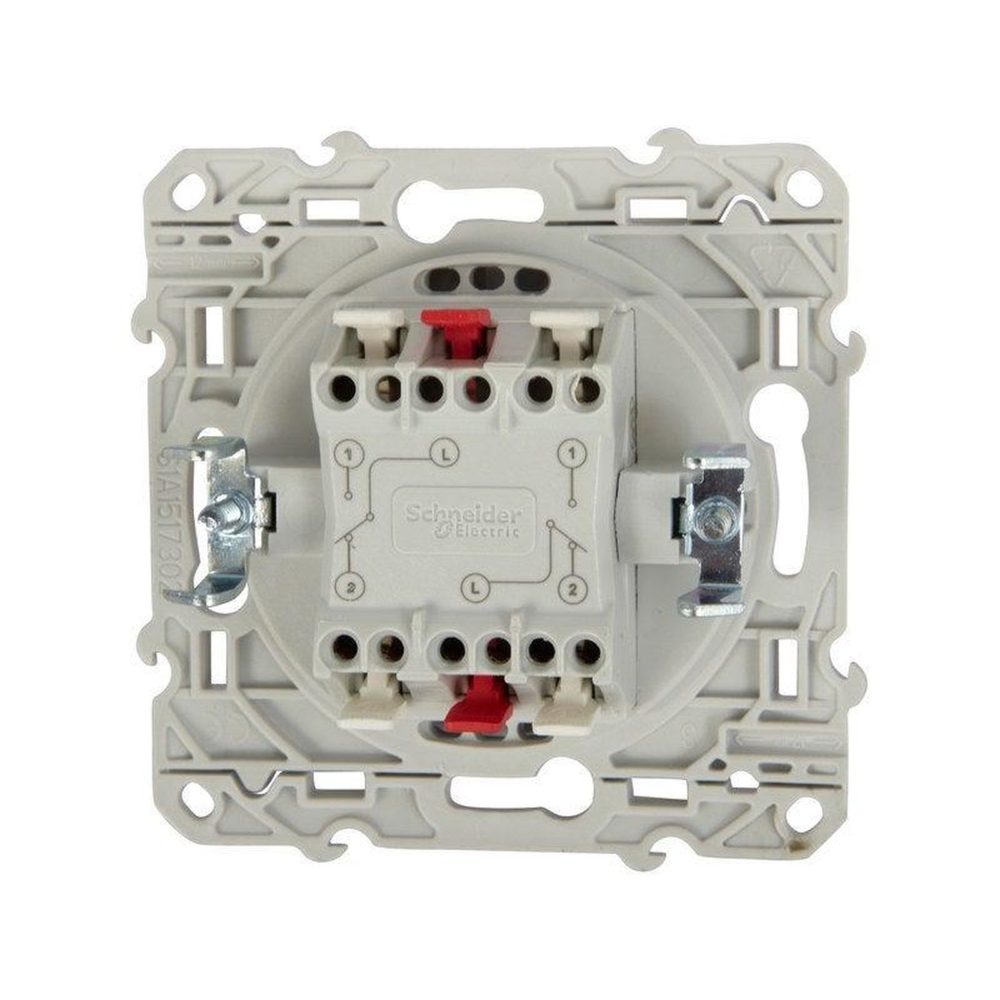 Schneider Electric Double interrupteur va-et-vient à assembler Odace, SCHNEIDER ELECTRIC, blanc