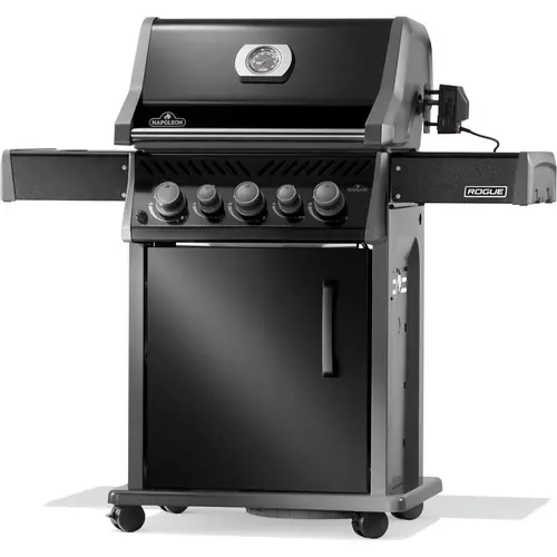 Pour mieux vivre dehors:Barbecue gaz Rogue avec 3 brûleurs et réchaud latéral coloris noir Napoléon - 130 x 64 x 122 cm