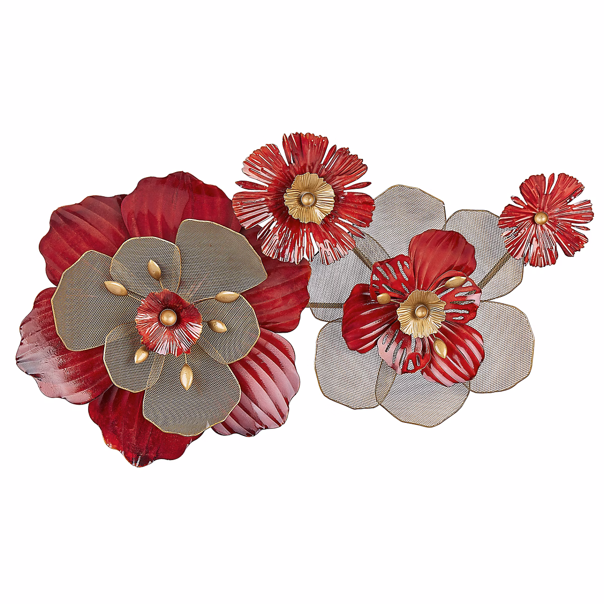 Objet décoratif – Décoration murale Fleur SCANDIUM 45 cm Métal Rouge
