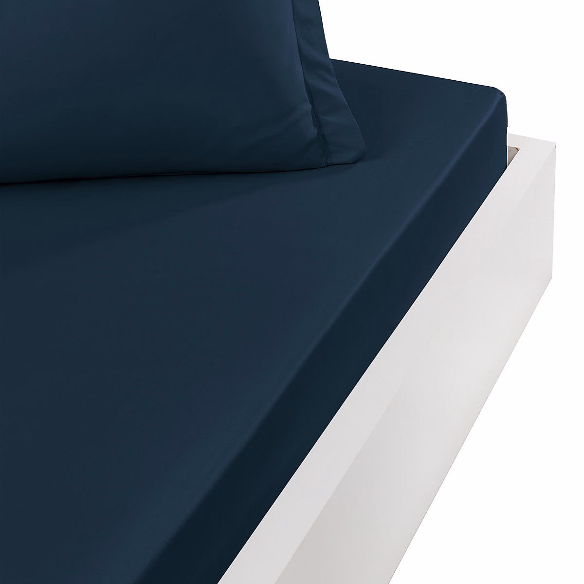 Drap housse en percale de coton bonnet 30 cm Indigo 90 × 190 cm SOFT PERCALE