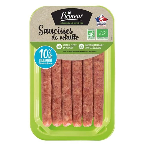 Solution simple：Saucisses de volaille natures Le Picoreur - 300 g