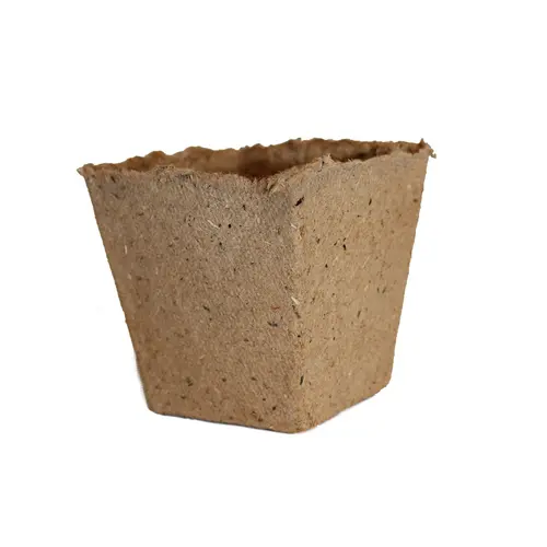 Côté extérieur:Lot de 20 godets carrés biodégradables - 8 x 8 cm