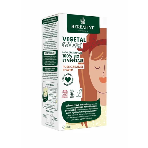 Pour votre espace extérieur：Coloration capillaire bio Vegetal Color pure caramel power 100 g