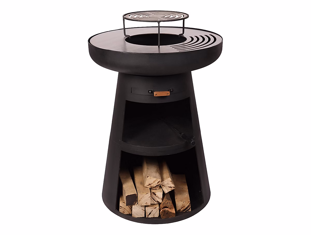 Barbecue rond avec plaque d'acier ronde et grille – Réf. ZANYZHYPG0459459748