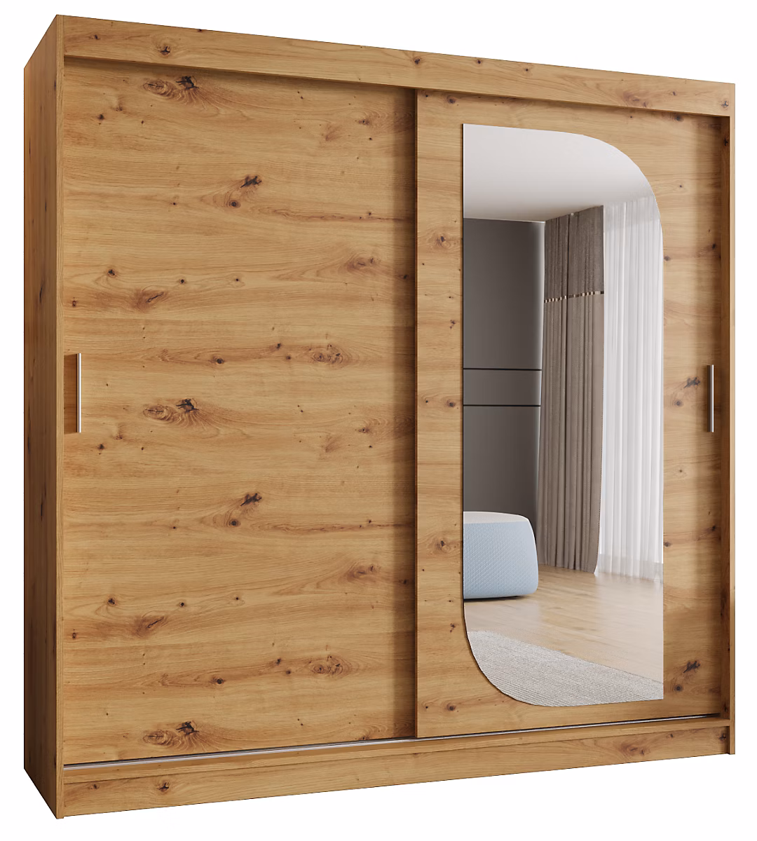 Armoire LUCY à portes coulissantes H. 200 x L. 200 x P. 62 – 2 portes