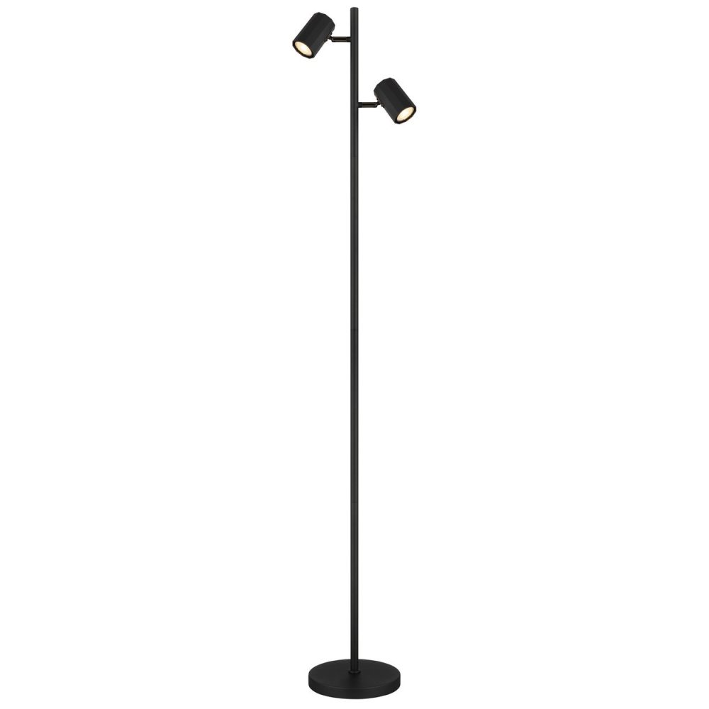 Lampadaire multi-bras noir mat 2x GU10