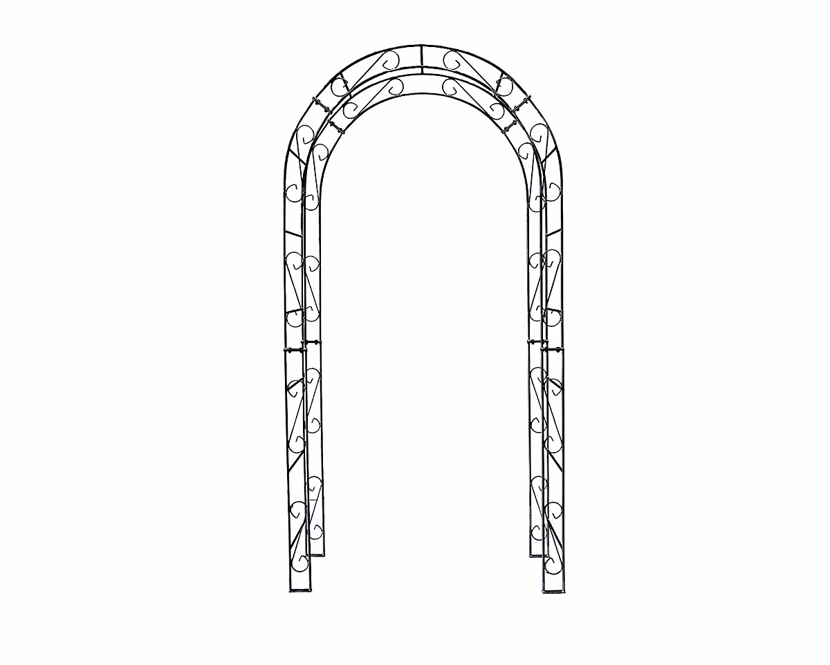Arche de jardin ALEX sommet arrondi – 140 cm revêtement en poudre noir