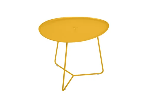 Jardin & idées：Table basse Cocotte coloris orange en acier Fermob - 55 x 44 x 43 cm