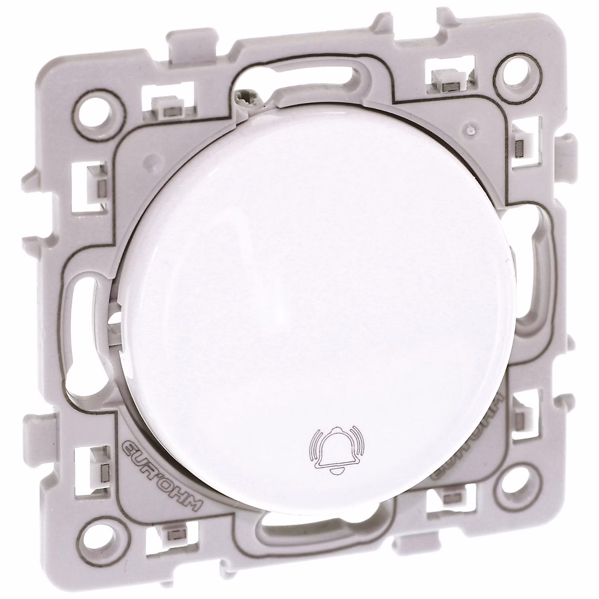 60204 Eur'ohm Square Bouton Poussoir 10a Carillon Blanc