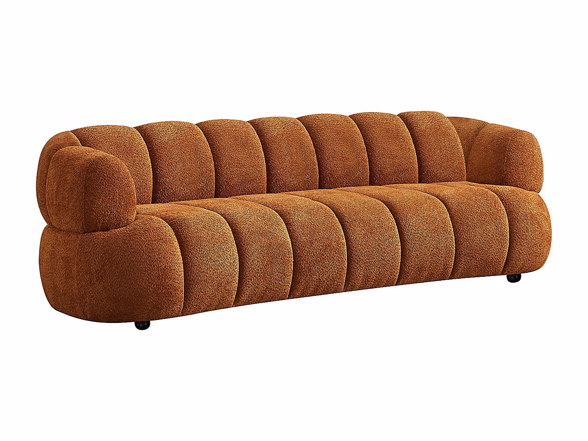 Canapé 3 places en tissu bouclette terracotta COLIANI – Réf. ONWVIXXBW6289448893