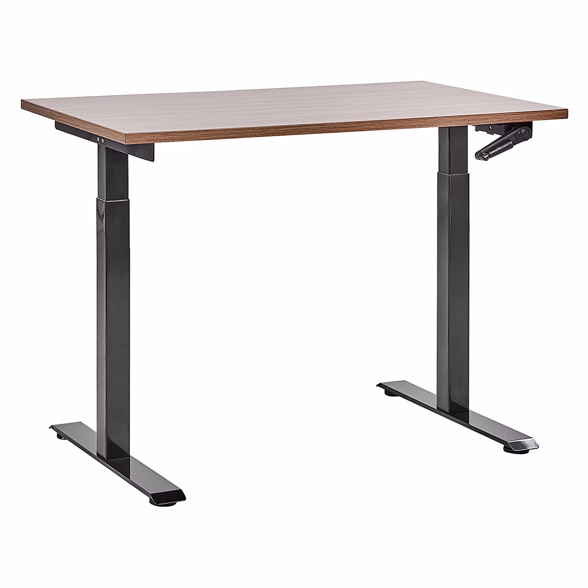 Aménagement bureau – Bureau réglable en hauteur manuellement DESTINES 120 cm 72 cm Marron/noir