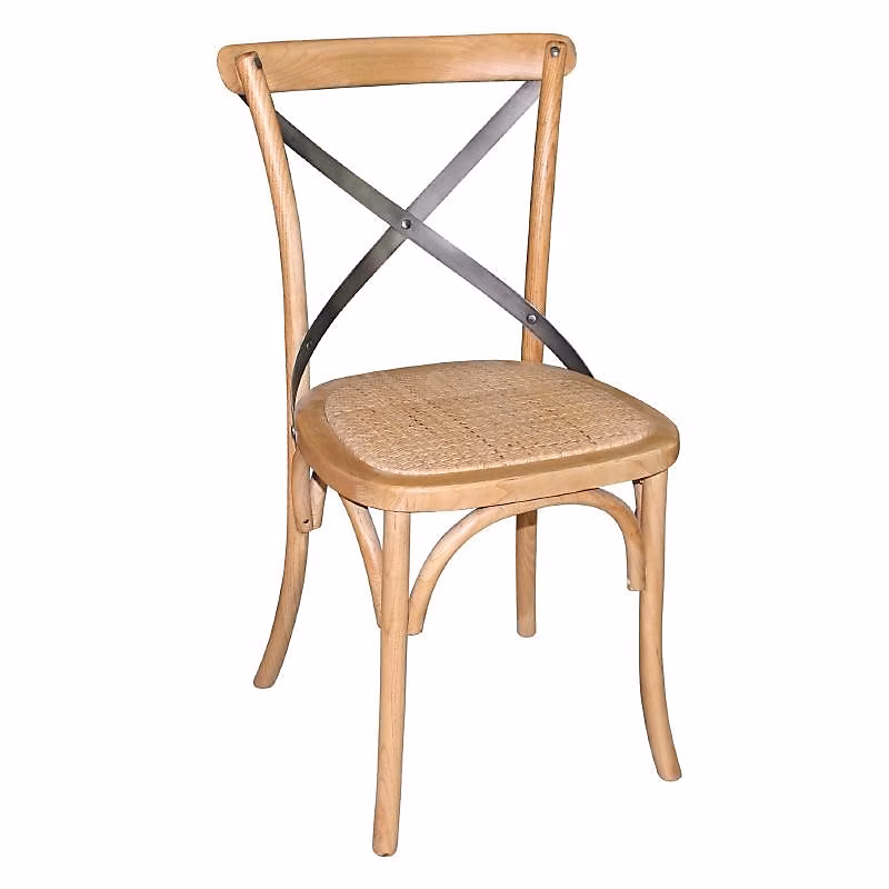 Chaises en Bois Naturel avec Dossier Croisé – Lot de 2, Bolero