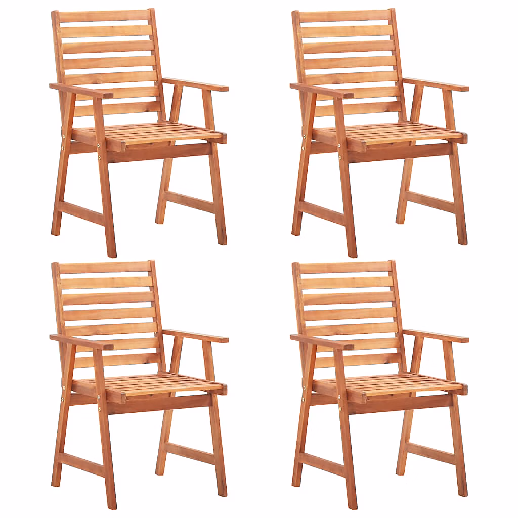 Chaises à manger d'extérieur lot de 4 Acacia massif vidaXL – Réf. THIEQQLXJ9608970243