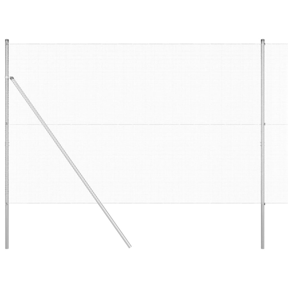 vidaXL Clôture en fils soudés pour fixation au sol 25 x 1,6 m Argenté