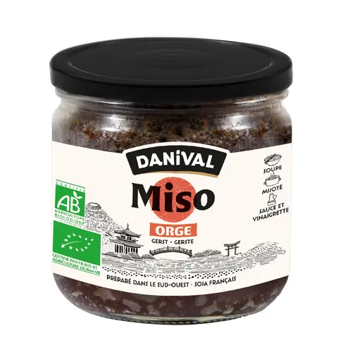 À adopter pour l’extérieur:Miso orge grand format bio Danival Pot verre - 390 g