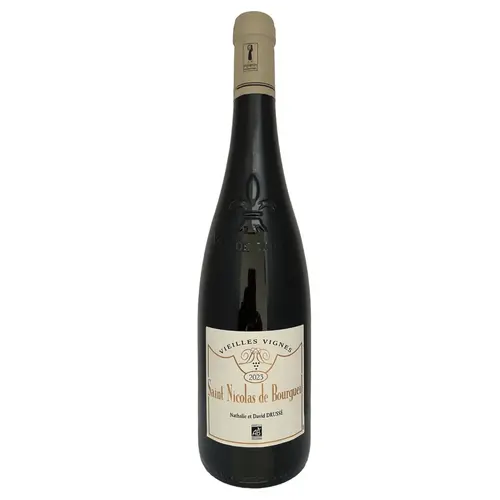 Adapté au jardin:Vin rouge bio Saint Nicolas de Bourgueil AOC vieilles vignes Nathalie et David Drusse - 75 cl