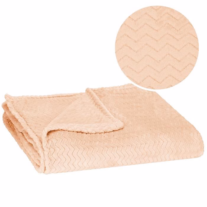 Couverture – SPRINGOS, Zigzag, 130 × 180 cm, Polyester, Douce et chaude
