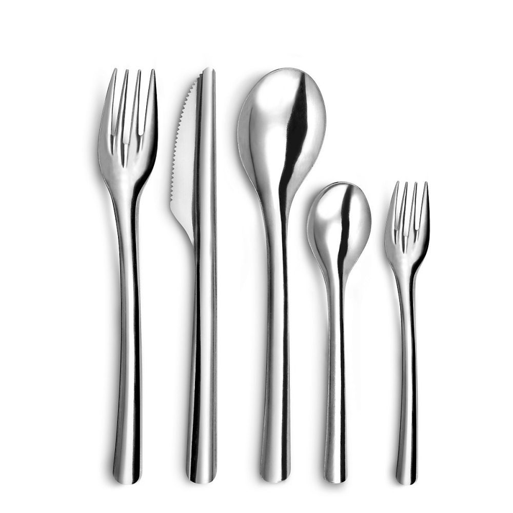 60 couverts réutilisables & recyclables pour 12 personnes Inox – Slim par Amefa