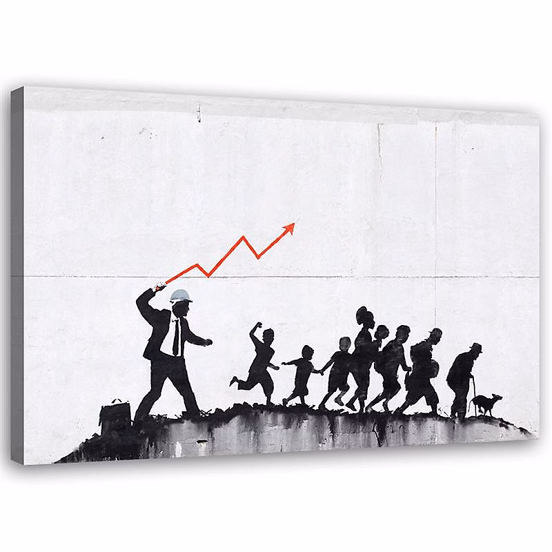 Cadre déco – Banksy Graffiti d'art de rue 90 × 60 cm