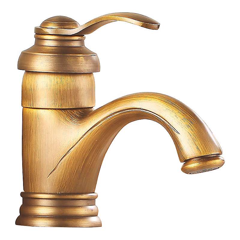 BASHLWUA Robinet de salle de bain rétro antique – robinet de mélange de lavabo de salle de bain chaud et froid de style européen, f