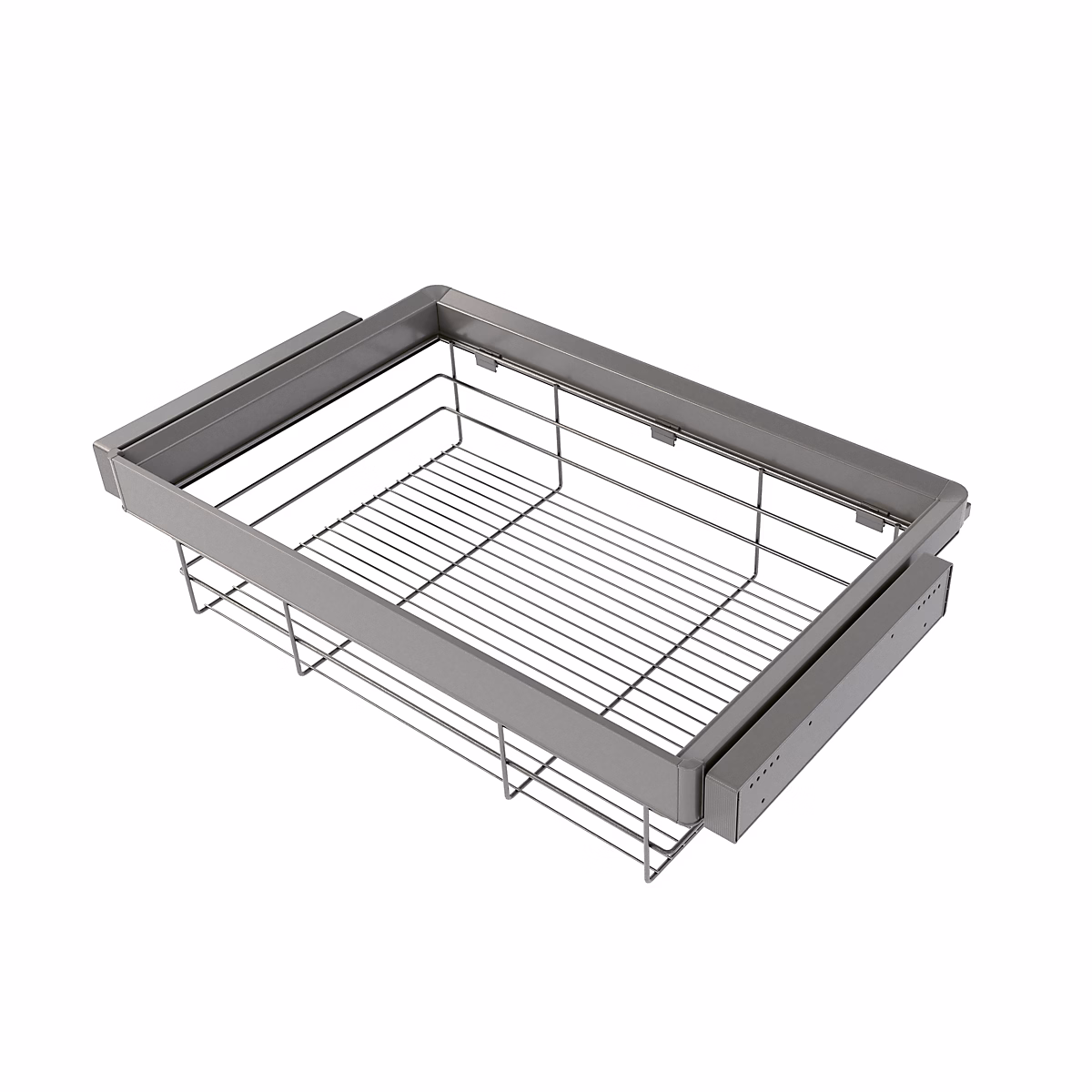 Emuca Kit tiroir en fil métallique et rack ajustable Quartz pour armoires – glissières extension totale et à fermeture douce