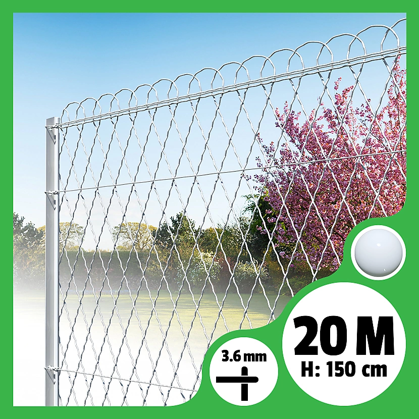Bordure parisienne ronde longueur 20m – Blanc | 150cm | 3.6mm