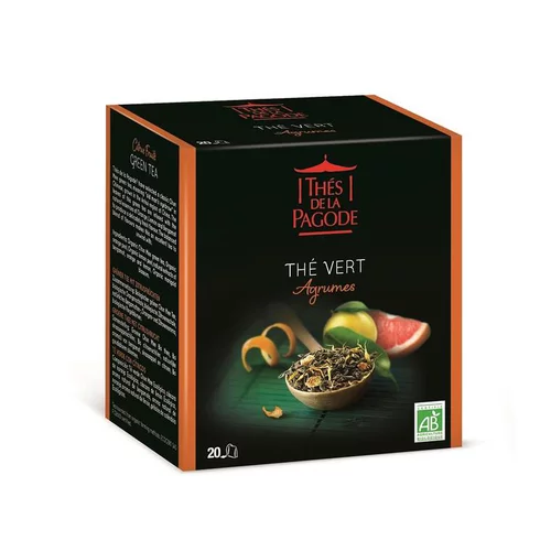 Plaisir au jardin:Thé vert Agrumes bio Thés de la Pagode - 40 g / 20 infusettes