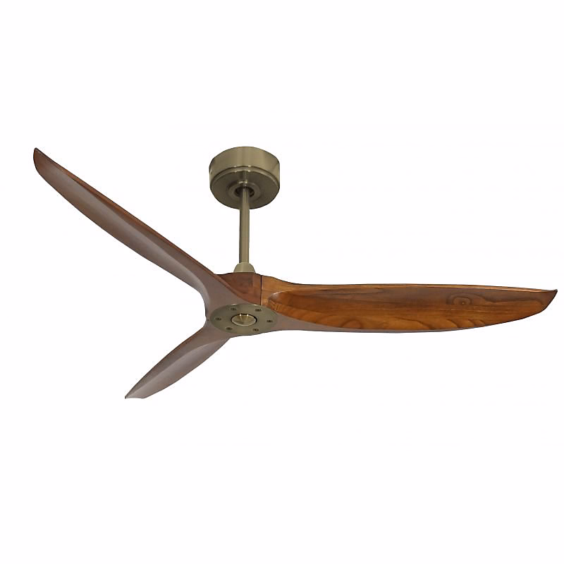 Bolt laiton – Ventilateur déstratificateur d'air | pales bois laquées sombres 132 Cm | moteur laiton sans lumière .