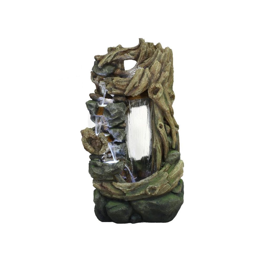 Ubbink Fontaine de jardin sartene vieux troncs d'arbre avec cascade et éclairage led - ubbink