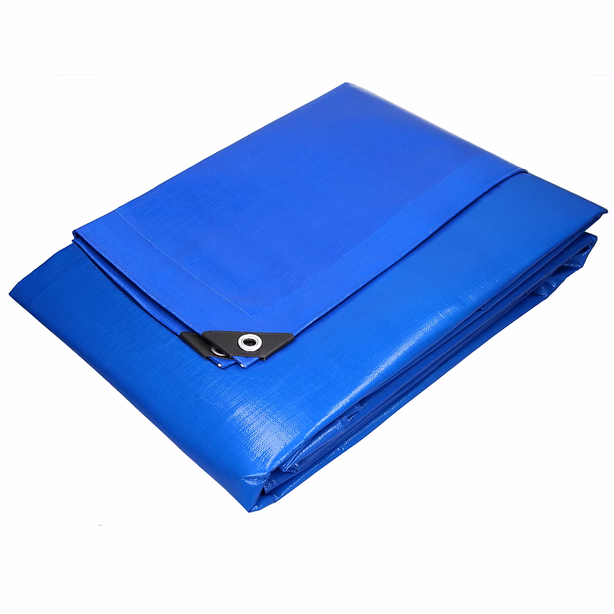 Bâche de couverture étanche protection en PE avec oeillets 4 × 6 m 180 g/m² bleu