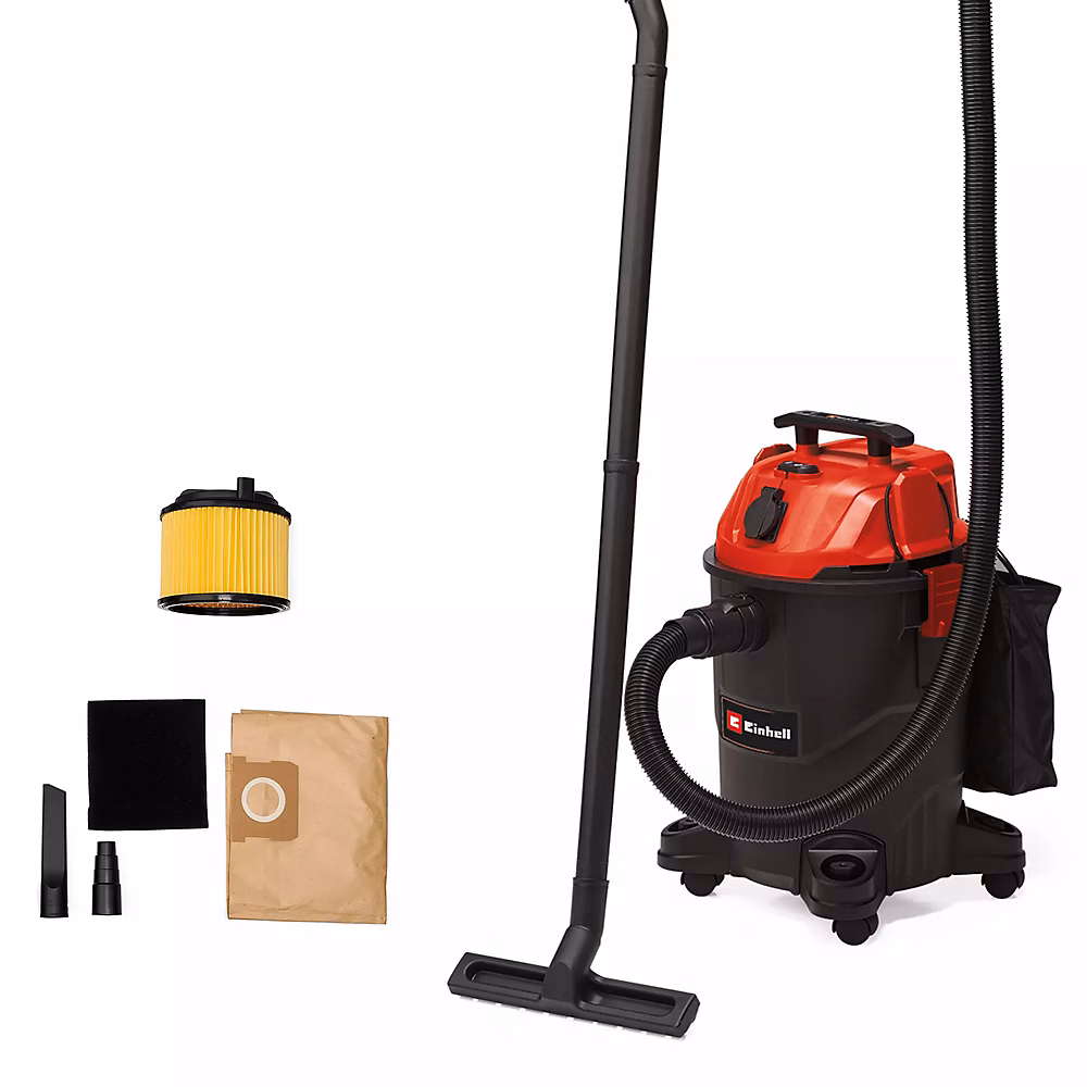 Einhell Aspirateur eau/poussière TC-VC 1825 A – 1250W, cuve plastique 25L, prise asservie, soufflerie