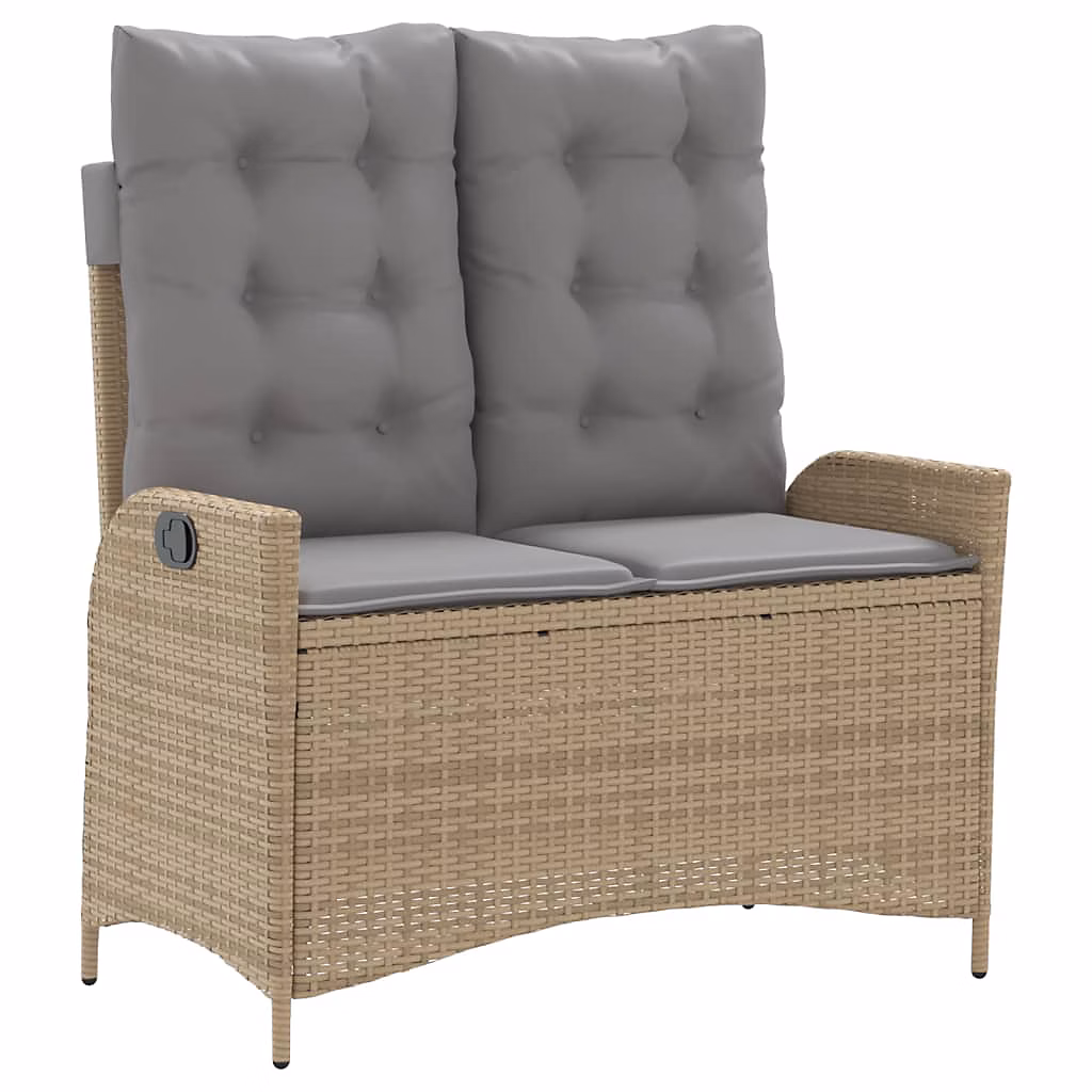 Banc inclinable de jardin avec coussins beige résine tressée vidaXL – Réf. NGWBHOMND3411612431