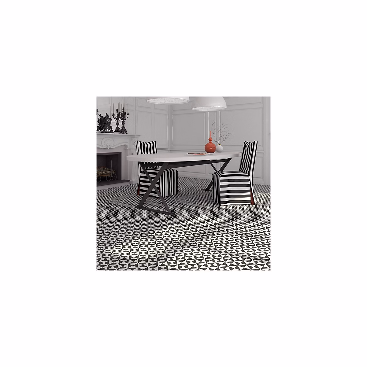 Carrelage effet carreau de ciment 1900 TERRADES GRAFITO 20 × 20cm – Boîte de 1 m2