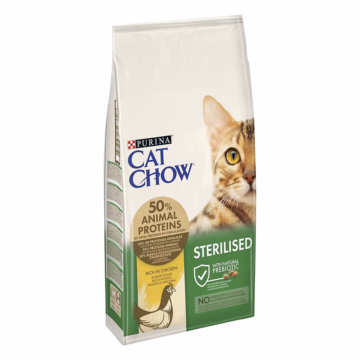 Croquettes pour chat stérilisé Cat Chow Sterilised riche en poulet 10kg | Chat