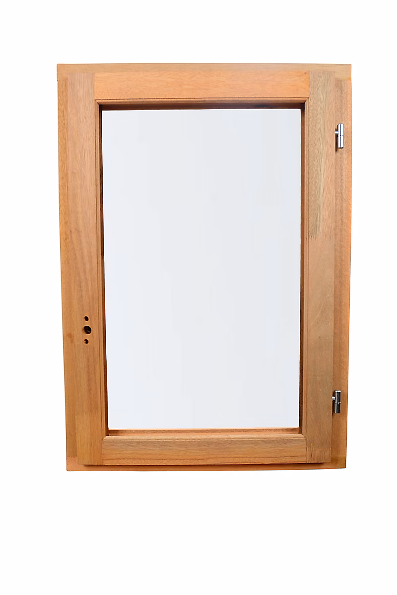 Fenêtre 1 vantail tirant droit double vitrage GoodHome en bois marron l.45 x H.47 – 8 cm