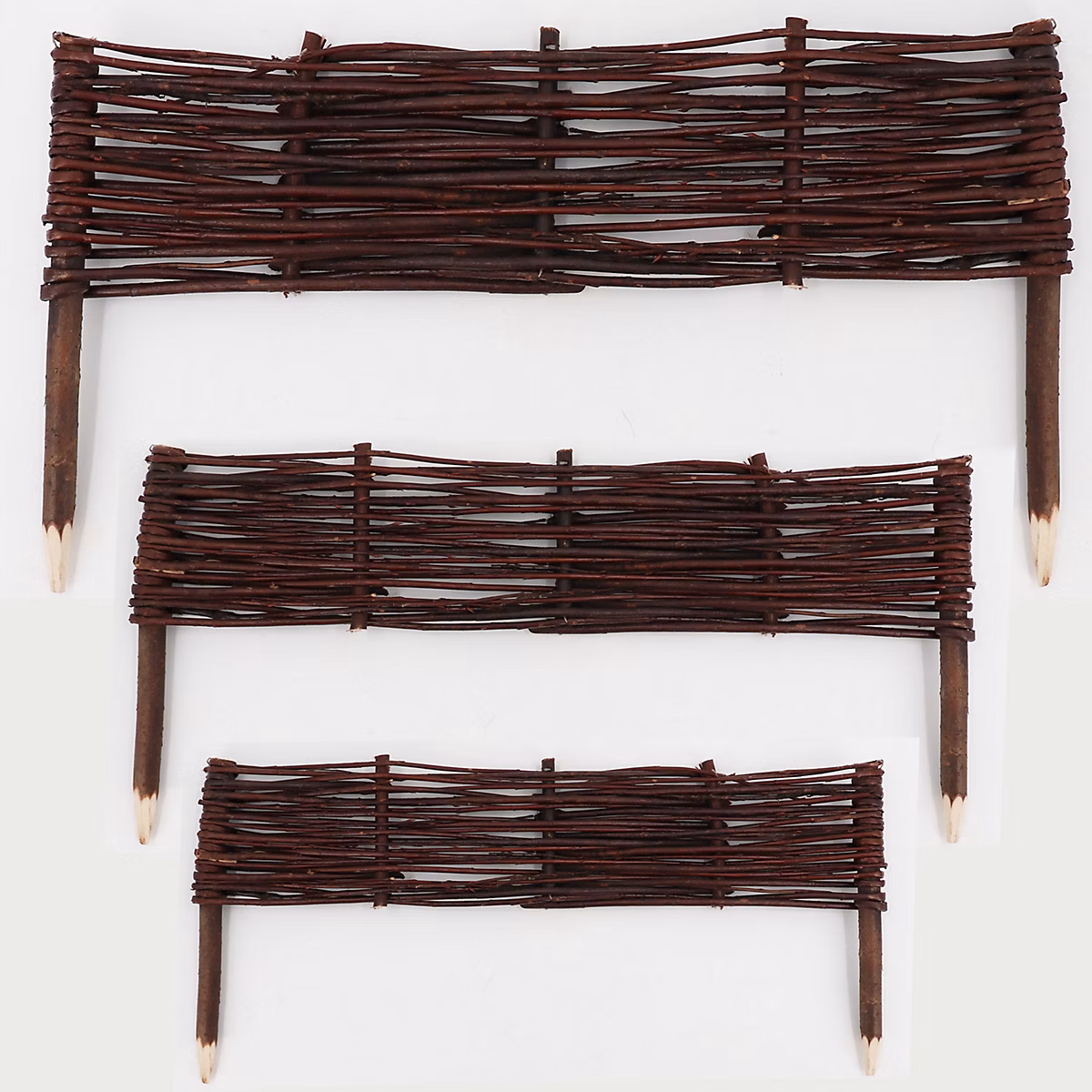 5 bordures de lit en saule 30 × 50cm I bordure de lit / clôture en saule Aquagart