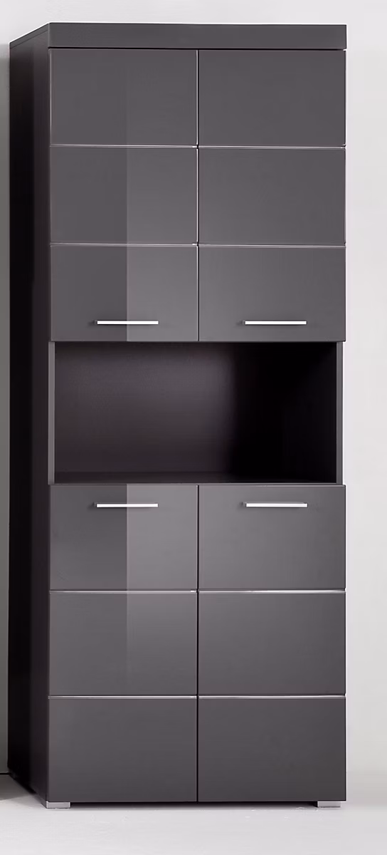 AMANDA – Meuble de salle de bain mélaminé, Meuble Colonne. Gris. L-H-P : 73, 190, 31 cm