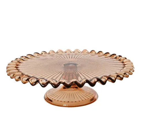 Une touche pratique à l’extérieur:Présentoir à gâteau en verre brun - Ø 25 x H 7,5 cm